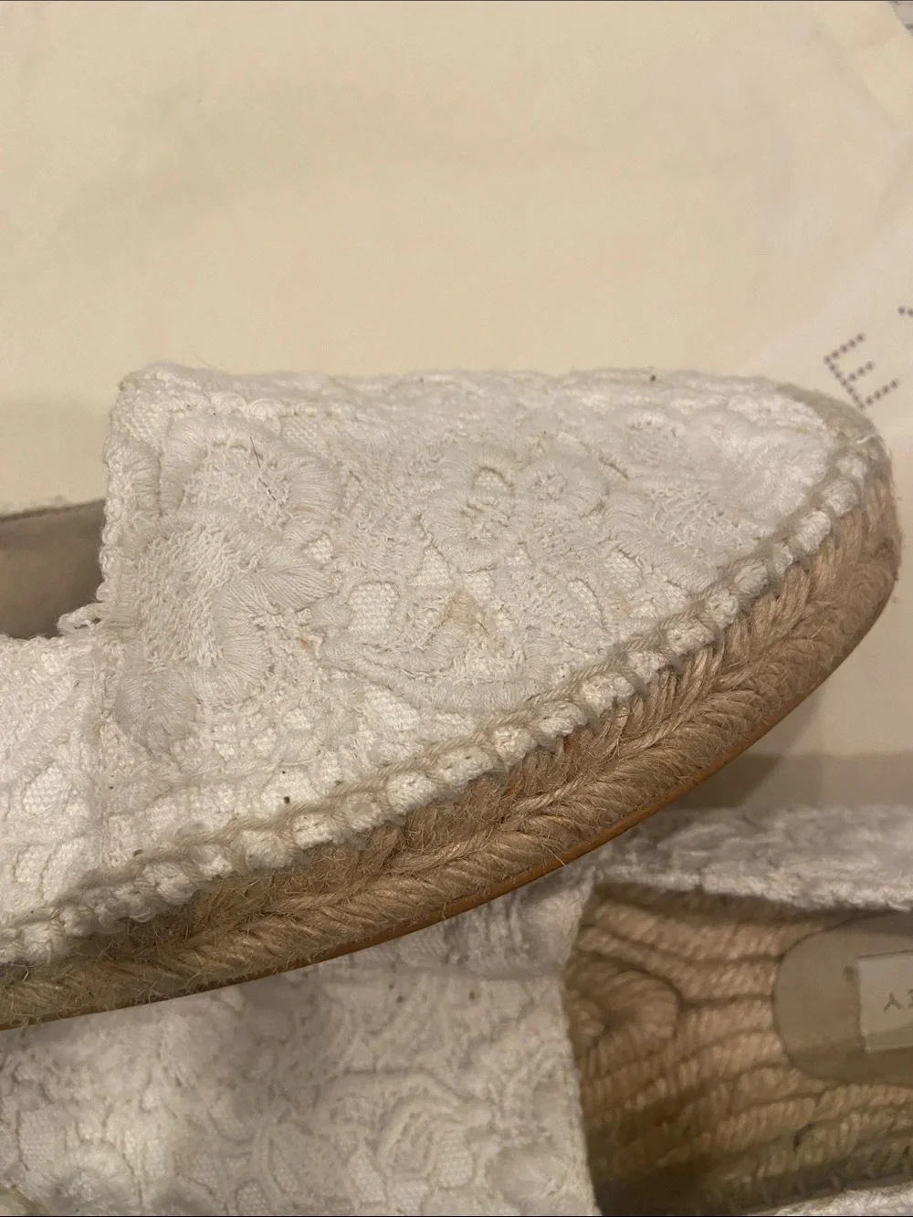 Stella McCartney Lace Espadrille Flats size 38 1st pic is stock PHOTO No box